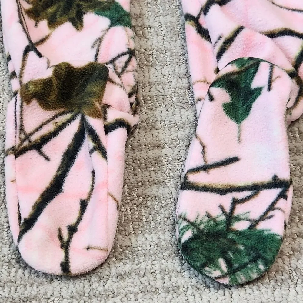 Trail Crest toddler girls fleece footed pajamas pink camo size L 18-24 months